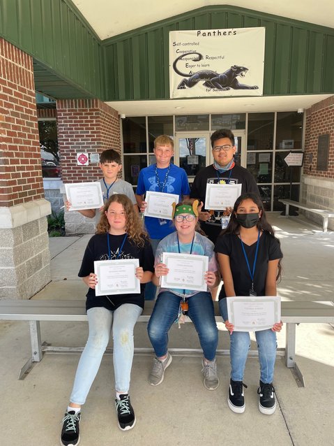 Students of the Month for sixth through eighth grade.